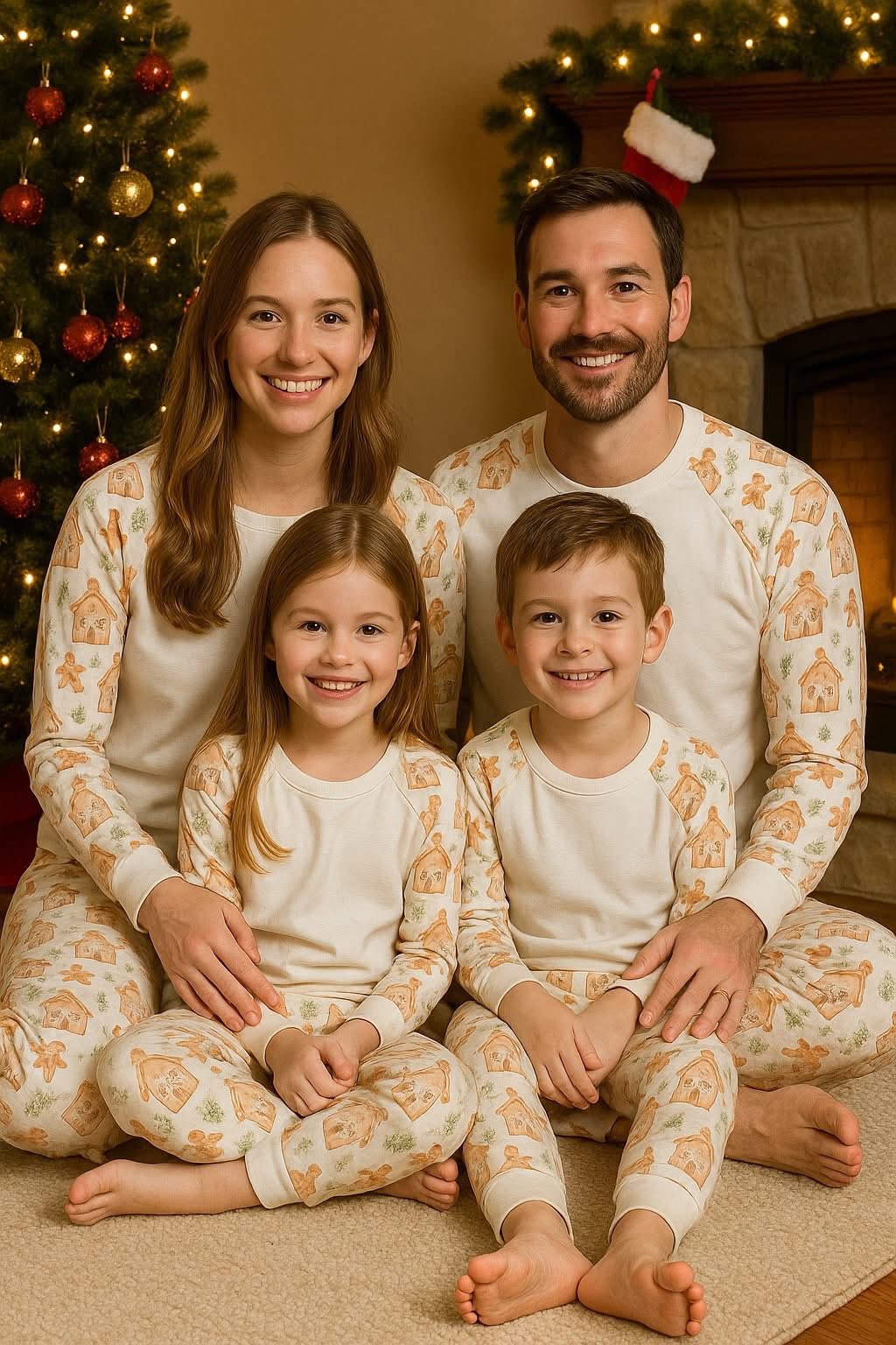Gingerbread Christmas Family PJ Sets