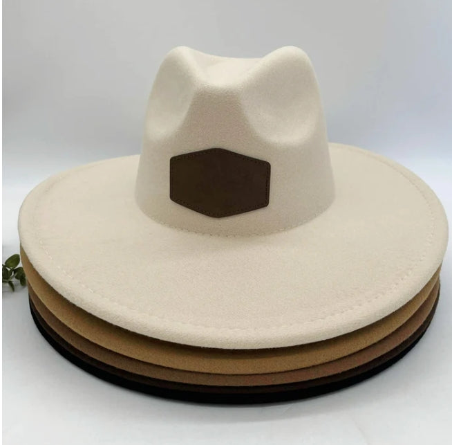 Flat Wide Brim Fedora Style Hat
