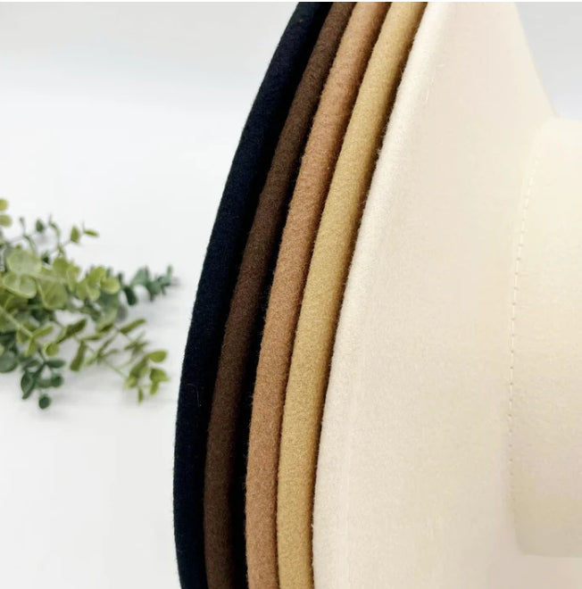 Flat Wide Brim Fedora Style Hat
