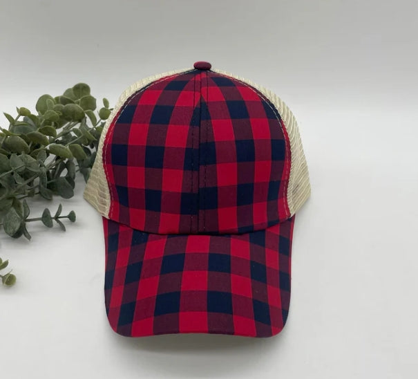Criss Cross Ponytail Hats Kids & Adults