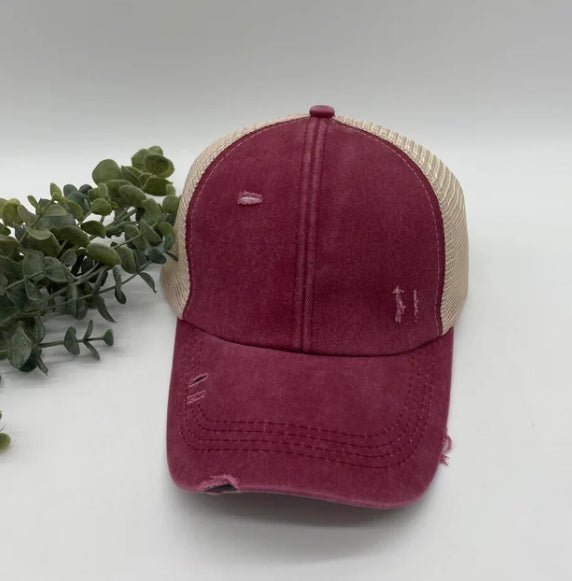 Criss Cross Ponytail Hats Kids & Adults