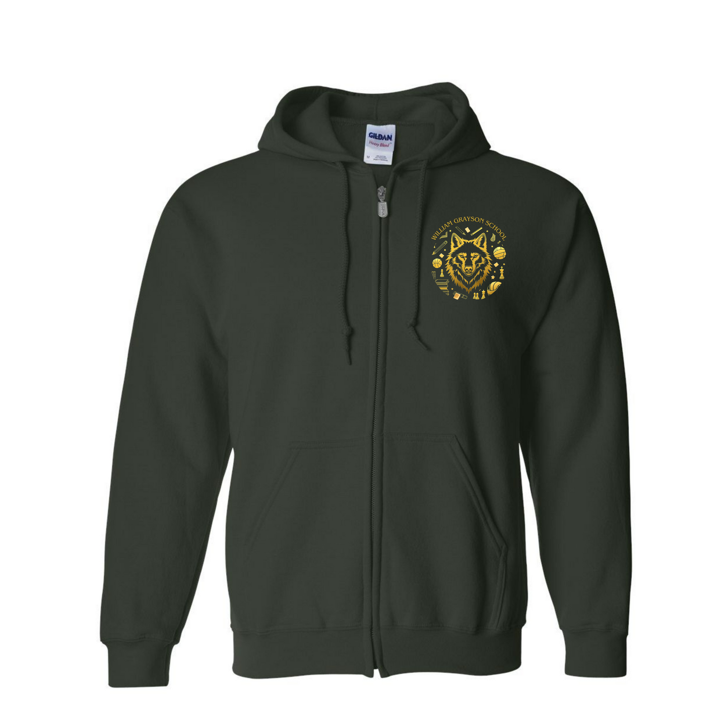 William Grayson "Golden Wolf" Adult Zip Hoodie