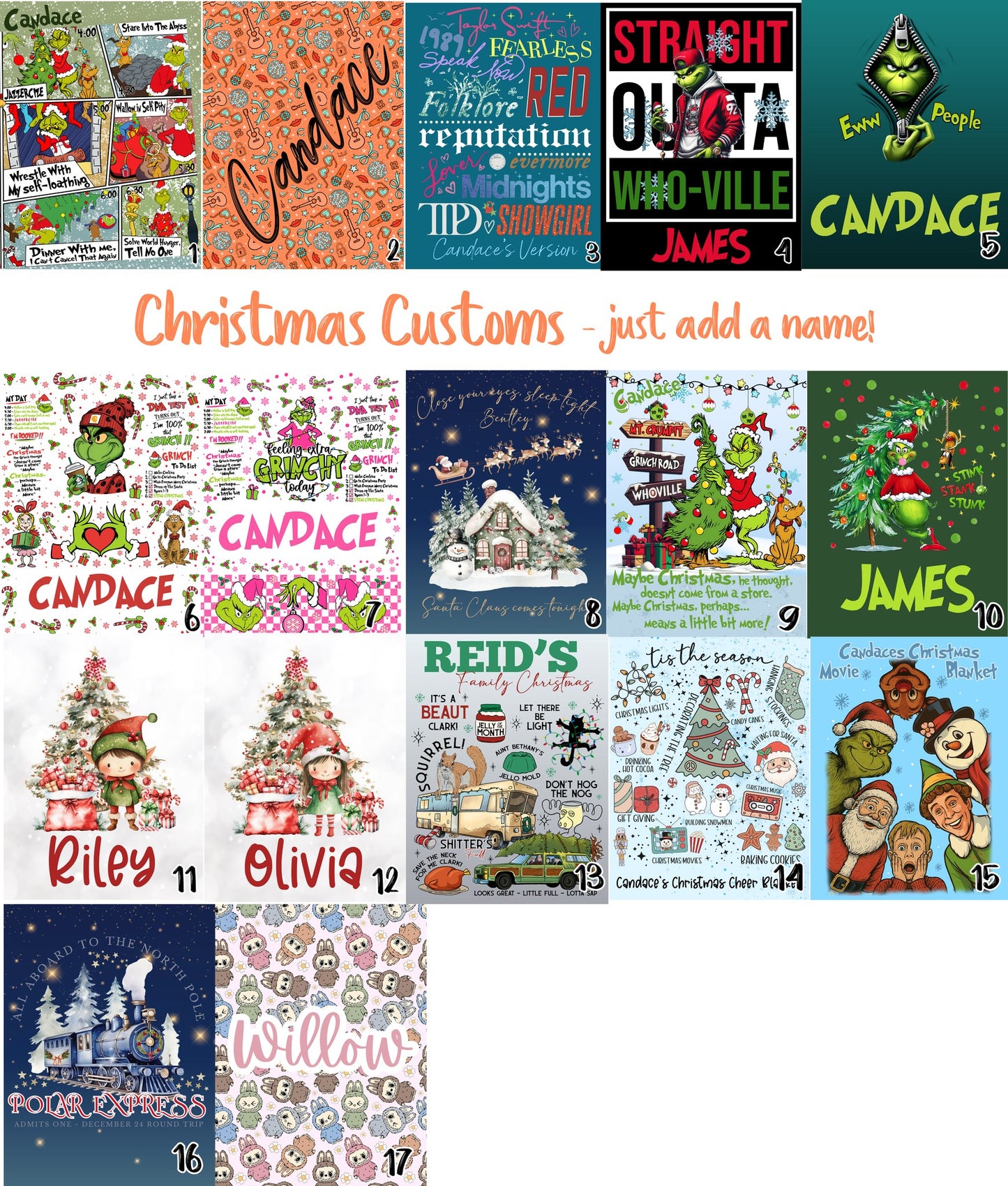 Christmas NAME Blankets