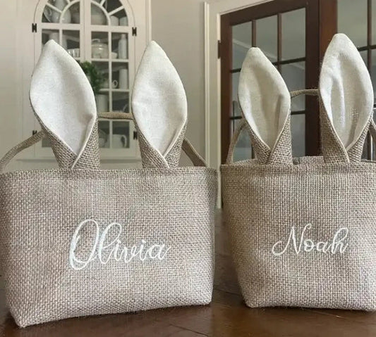 Linen Burlap Easter Basket