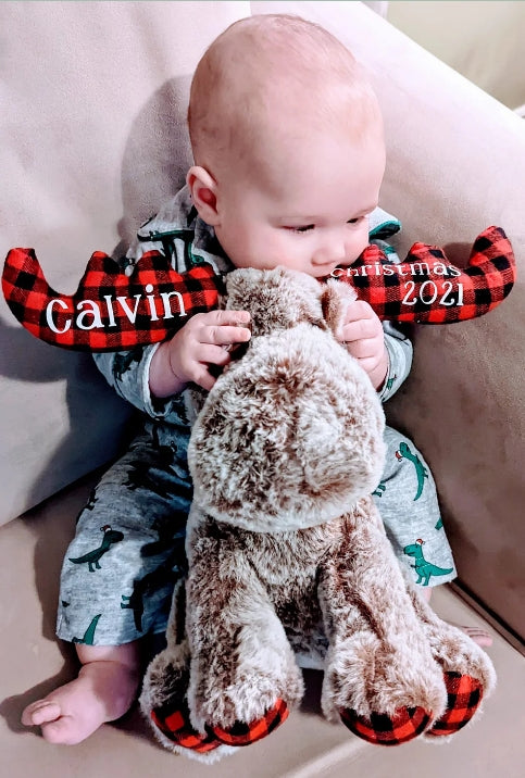 Christmas Plaid Moose Plush