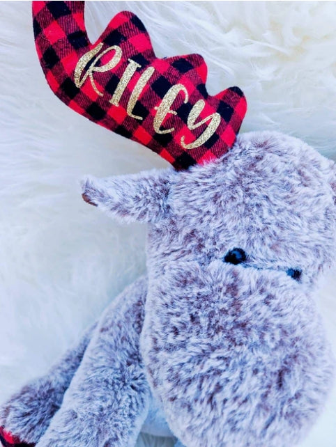 Christmas Plaid Moose Plush