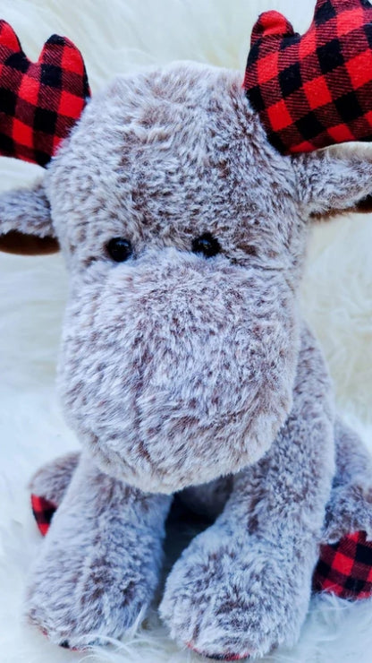 Christmas Plaid Moose Plush
