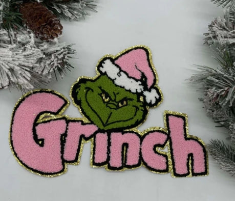 Pink Grump Chenille Patch