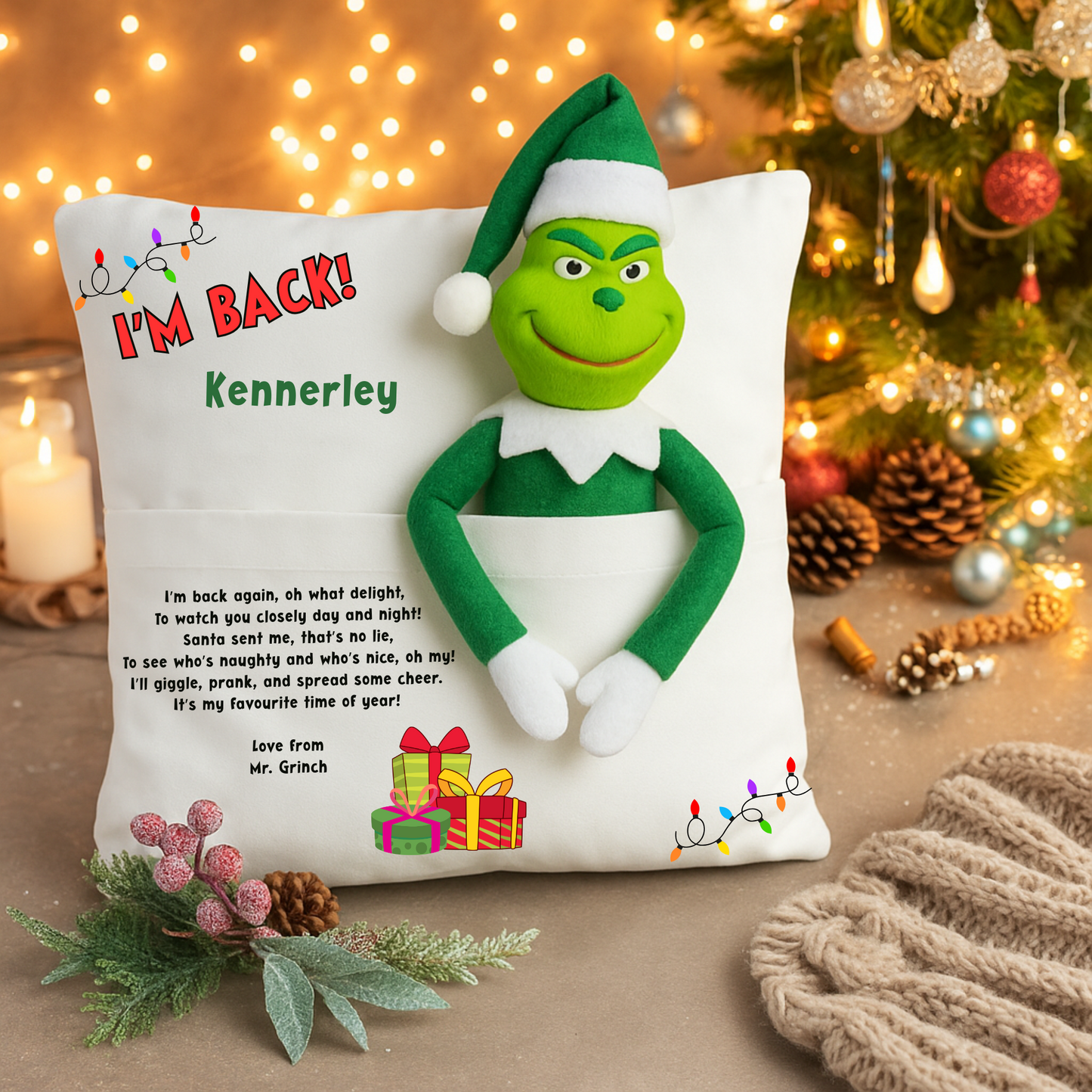 I'm Back Christmas Pillow Cover